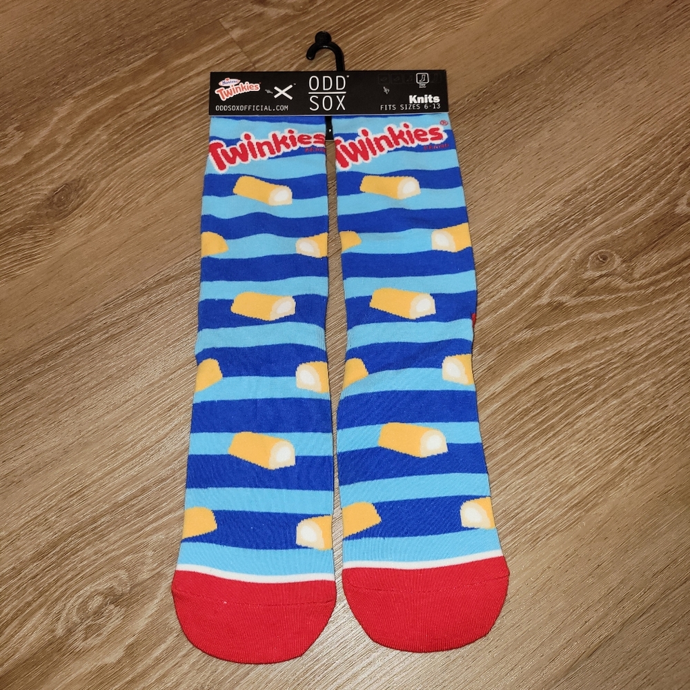 Odd Sox Knits Striped Twinkies Hotsess Cotton Blend Crew Socks Men's 6-13 New